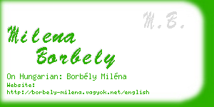 milena borbely business card